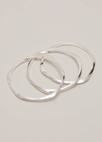 Phase Eight Irregular Bangle Set Jewellery Silver Canada | DLIHRW-136